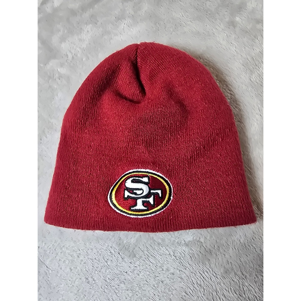 San Francisco 49ers Kids Beanie Hat Red Knit Winter Made In USA NFL